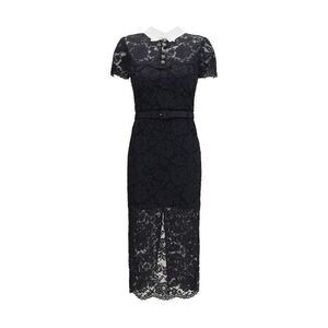 Self-Portrait Black Polyester Casual Women's Dress